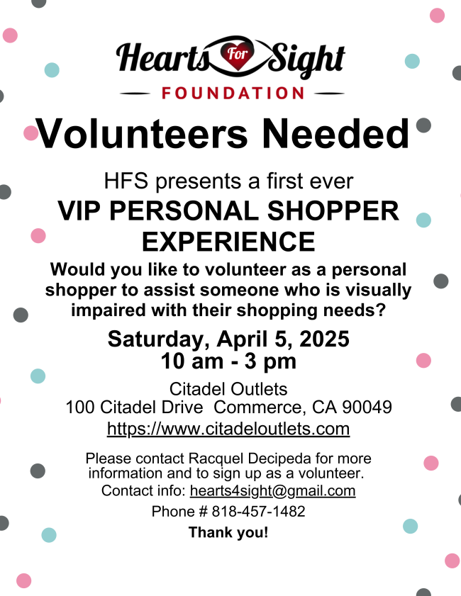 Personal Shopper Volunteers needed flyer